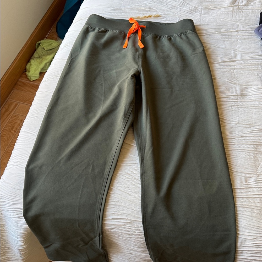 Figs Olive Green Livingston style with Orange Accents